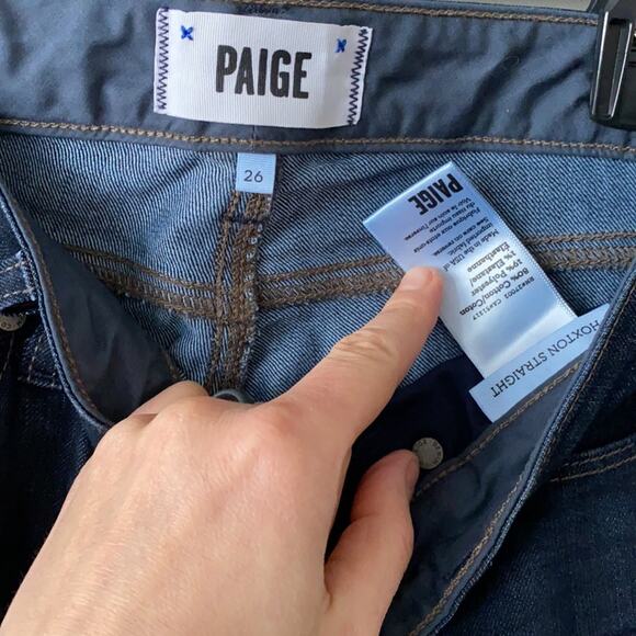 Paige Hoxton High Rise Straight Jeans Designer Denim  Womens Size 26 - Picture 3 of 5